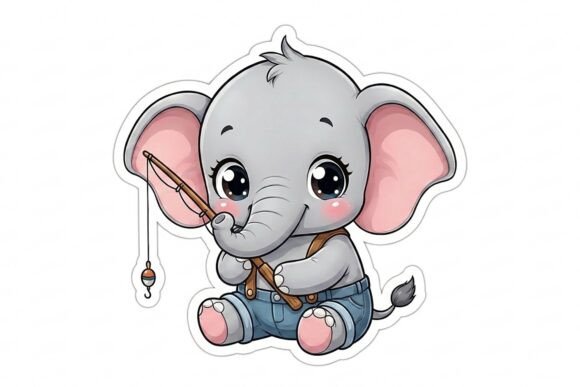Adorable Baby Elephant Sticker Collection
