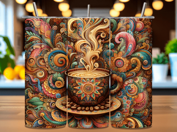 Boho Coffee Cup Tumbler Wrap PNG: A Versatile Digital Design for Creative Projects