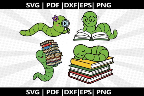 Bookworm SVG Cricut Cut File