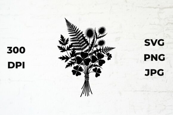 Botanical Bouquet Silhouette Vector