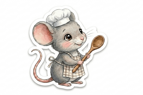 Chef Mouse with Wooden Spoon: A Sweet Addition to Creative Projects