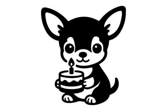 Cute Chihuahua Holding Cake SVG Clipart: A Versatile Tool for Creative Projects