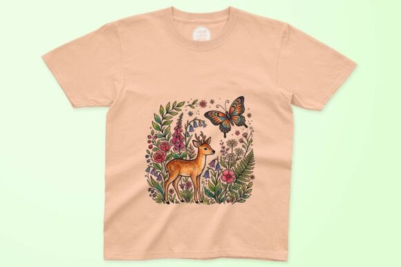 Deer Surrounded by Flowers