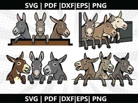 Donkey Peeking SVG Cricut Cut File