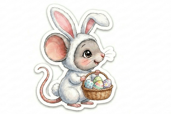 Easter Bunny Mouse Sticker PNG: A Versatile Design for Creative Projects