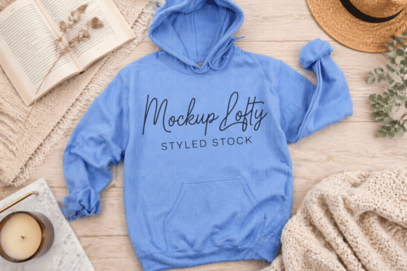 Enhance Your Brand with the Gildan 18500 Carolina Blue Hoodie Mockup