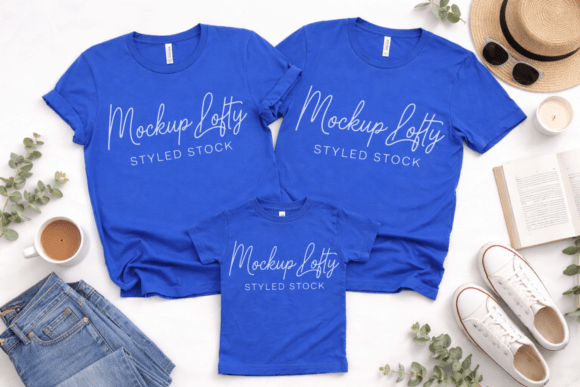 Family Blank Royal Bella Canvas Mockup