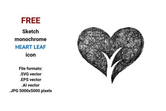 FREE Sketch Heart Leaf Icon: A Versatile Design Asset for Modern Creatives