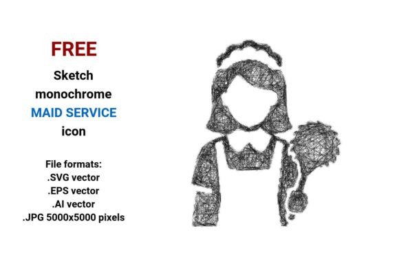 FREE Sketch Maid Service Icon: A Versatile Tool for Designers and Businesses