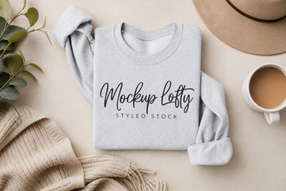 Gildan 18000 Ash Flat Lay Mockup: A Minimalist Design Solution for Modern Brands