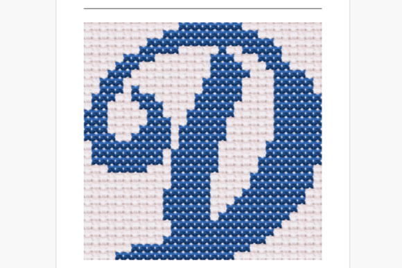 Handwritten Letter D Cross Stitch
