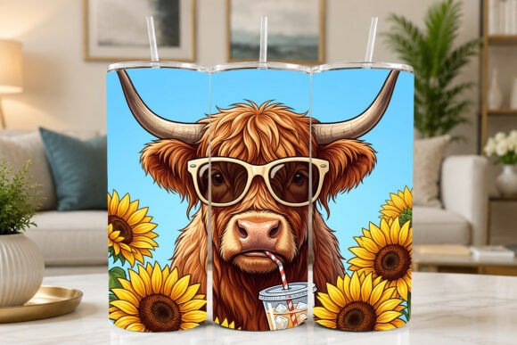 Highland Cow with Sunglasses Tumbler: A Versatile Design for Every Creator