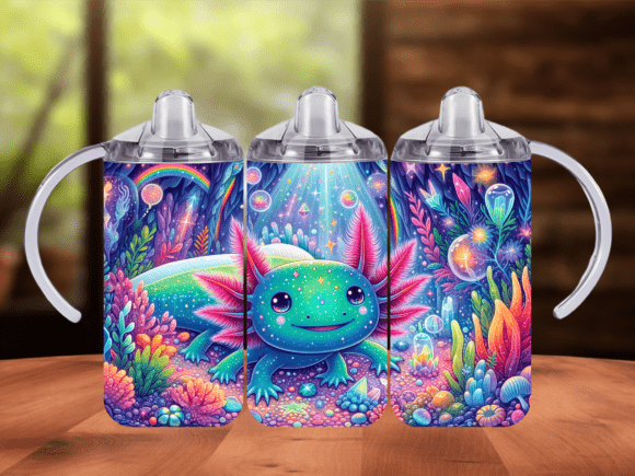 Neon Axolotl 12 Oz Tumbler Wrap PNG: A Modern Design for Creative Expression