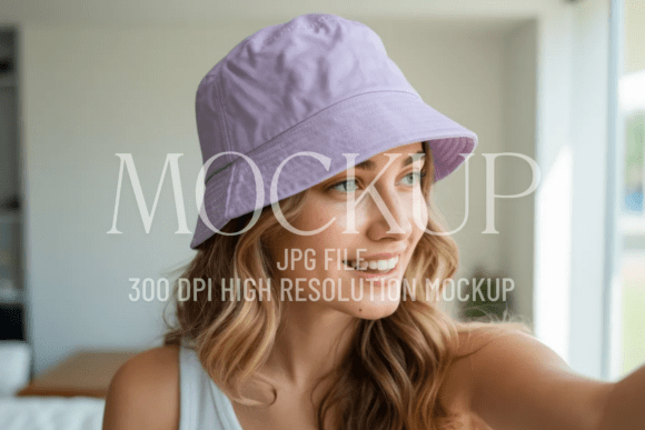 Orchid Bucket Hat Mockup: Elevate Your Design Presentation with a Minimalist Approach