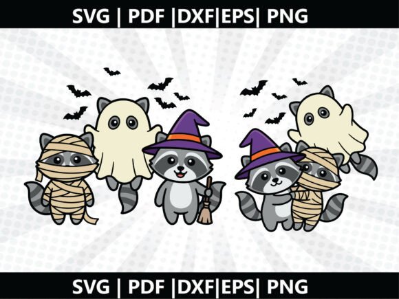 Raccoon Halloween SVG Cut File