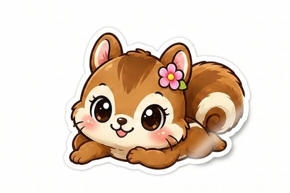 Relaxing Baby Squirrel Sticker PNG: A Versatile Addition to Your Creative Projects