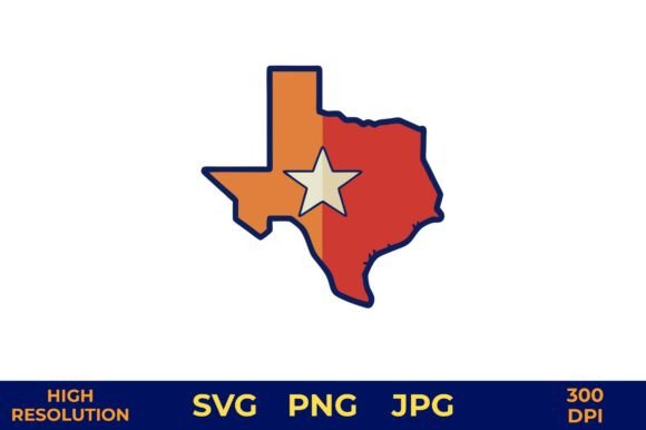Texas State Map Vector with Star Outline: A Versatile Design for Creative Projects